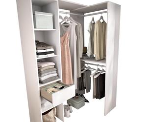 PEGANE Armoire Dressing Double en Bois mélaminé Coloris Blanc - Longueur 98 x Profondeur 41 x Hauteur 187 cm