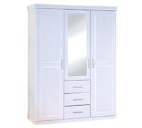 Pegane Armoire en pin massif - Blanc