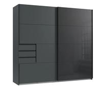 Pegane Armoire Graphite Verre Noir