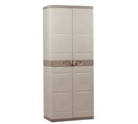 PEGANE Armoire Meuble de Rangement 2 Portes, intérieur/extérieur Coloris Beige - Longueur 70 x Profondeur 44 x Hauteur 176 cm