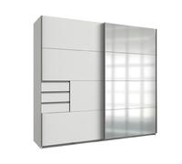 Pegane Armoire penderie avec miroir - Blanc