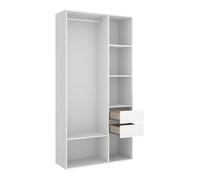 Pegane Armoire penderie avec tiroirs - Blanc