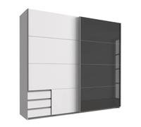 Pegane Armoire penderie miroir - Blanc