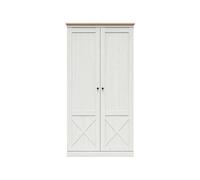 PEGANE Armoire Placard 2 Portes avec penderie Coloris Pin Andersen Blanchi/chêne Artisan - Longueur 103 x Profondeur 58 x Hauteur 201 cm