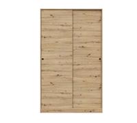 PEGANE Armoire, Placard avec 2 Portes coulissantes Coloris chêne Nordique - Longueur 120 x Hauteur 200 x Profondeur 50 cm