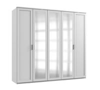 Pegane Armoire placard avec miroir - Blanc