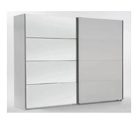 Pegane Armoire placard avec miroir - Blanc