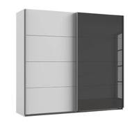 Pegane Armoire placard avec miroir - Blanc