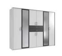 Pegane Armoire Placard avec Miroirs Blanc