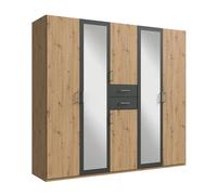 pegane Armoire Placard - Chêne Artisan Graphite