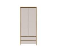 PEGANE Armoire Placard de Rangement 2 Portes avec penderie et 2 tiroirs Coloris chêne mauvella/Cachemire- Longueur 90 x Profondeur 55,5 x Hauteur 200,5 cm