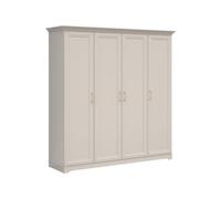 PEGANE Armoire Placard de Rangement 4 Portes Coloris Cachemire/Chêne Mauvella - Longueur 209,5 x Profondeur 61 x Hauteur 216 cm