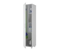 PEGANE Armoire/Placard de Rangement avec 1 Porte à roulettes Coloris Blanc - Longueur 42 x Profondeur 41 x Hauteur 183 cm