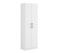 PEGANE Armoire, Placard de Rangement avec 2 Portes Coloris Blanc - Longueur 56 x Profondeur 34 x Hauteur 169 cm