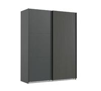 Pegane Armoire portes coulissantes - Graphite