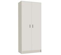 PEGANE Armoire Rangement Nettoyage 2 Portes en mélamine Coloris Blanc - Dim : H180 x L73 x P37 cm