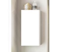 PEGANE Armoire Suspendue de Salle de Bain 30 cm avec 1 Porte Coloris Blanc - Longueur 30 x Profondeur 16 x Hauteur 60 cm