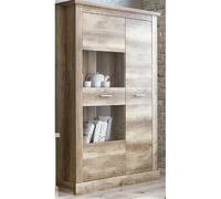 Pegane Armoire vitrine - Chêne