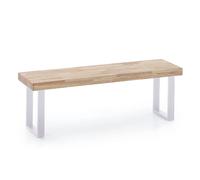 Banc d'assise coloris chêne nordique - pieds blanc - Largeur 120 x Profondeur 34 cm x Hauteur 47 cm