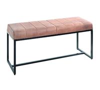 Pegane Banc cuir métal - Marron