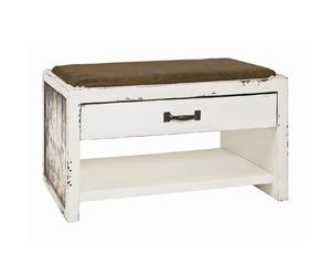 Pegane Banc rembourré avec rangement - Blanc