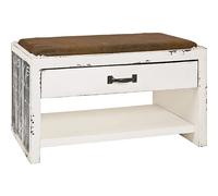 Pegane Banc vintage avec rangement - Marron
