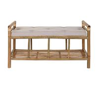 Pegane Banquette bambou avec rangement - Naturel