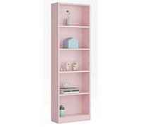 PEGANE Bibliothèque avec 5 étagères Coloris Rose - Dim : H 180 x L 52 x P 25 cm