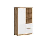 Pegane Bibliothèque avec porte et tiroirs - Chêne