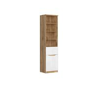 Pegane Bibliothèque vitrine - Chêne/blanc