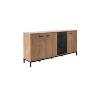 Pegane Buffet 3 portes avec tiroirs - Chêne doré