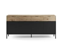 Pegane Buffet 4 portes 4 tiroirs - Noir