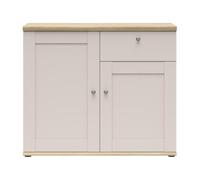 PEGANE Buffet Commode 2 Portes 1 tiroirs Coloris Cachemire/Chêne mauvella - Longueur 103 x Profondeur 43 x Hauteur 88 cm