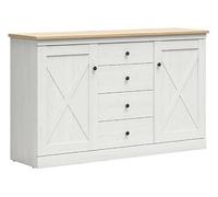 PEGANE Buffet Commode 2 Portes et 4 tiroirs Coloris Pin Andersen Blanchi/chêne Artisan - Longueur 153 x Profondeur 43,5 x Hauteur 93 cm