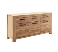 PEGANE Buffet Commode 3 Portes 3 tiroirs Coloris chêne Naturel - Longueur 172 × Profondeur 40 × Hauteur 85 cm