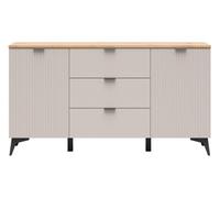 PEGANE Buffet Commode Meuble de Rangement 2 Portes et 3 tiroirs Coloris Cachemire/Chêne Artisan - Longueur 150 x Profondeur 41 x Hauteur 82 cm