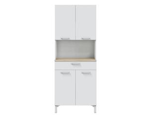 Pegane Buffet cuisine 4 portes et tiroir - Blanc