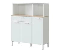Pegane Buffet de cuisine 3 portes - Blanc