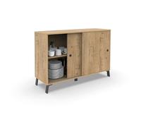 Pegane Buffet de rangement 2 portes - Chêne doré
