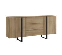Pegane Buffet de rangement vaisselle - Chêne/noir