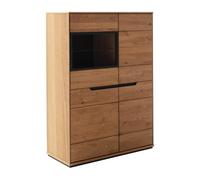 PEGANE Buffet Haut 2 Portes Coloris Chêne Sauvage - Longueur 93 x Profondeur 41 x Hauteur 130 cm