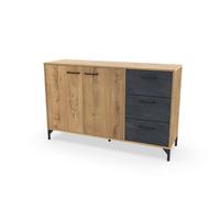 Pegane Buffet meuble de rangement - Chêne doré