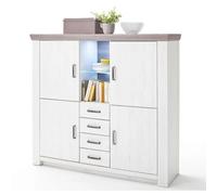 Pegane Buffet vaisselier bois - Blanc
