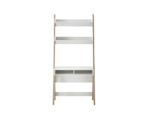 Pegane Bureau assis-debout - blanc/chêne
