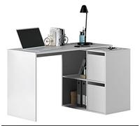 PEGANE - Bureau avec 2 Niches et 2 Portes Coloris Blanc Artik en MDF - Longueur 120 x Profondeur 77 x Hauteur 74 cm