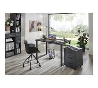 Pegane Bureau avec caisson - Noir