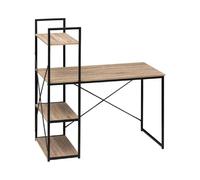 Pegane Bureau avec étagères - Chêne