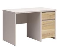 PEGANE Bureau avec Rangement 1 Porte et 1 tiroir Coloris Cachemire/chêne mauvella - Longueur 120 x Profondeur 65 x Hauteur 77 cm