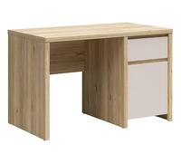 PEGANE Bureau avec Rangement 1 Porte et 1 tiroir Coloris Chêne Mauvella/Cachemire - Longueur 120 x Profondeur 65 x Hauteur 77 cm