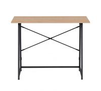 PEGANE Bureau Pliable, Table d'ordinateur avec Structure métallique Coloris chêne Naturel/Noir - Longueur 100 x Profondeur 46 x Hauteur 76 cm